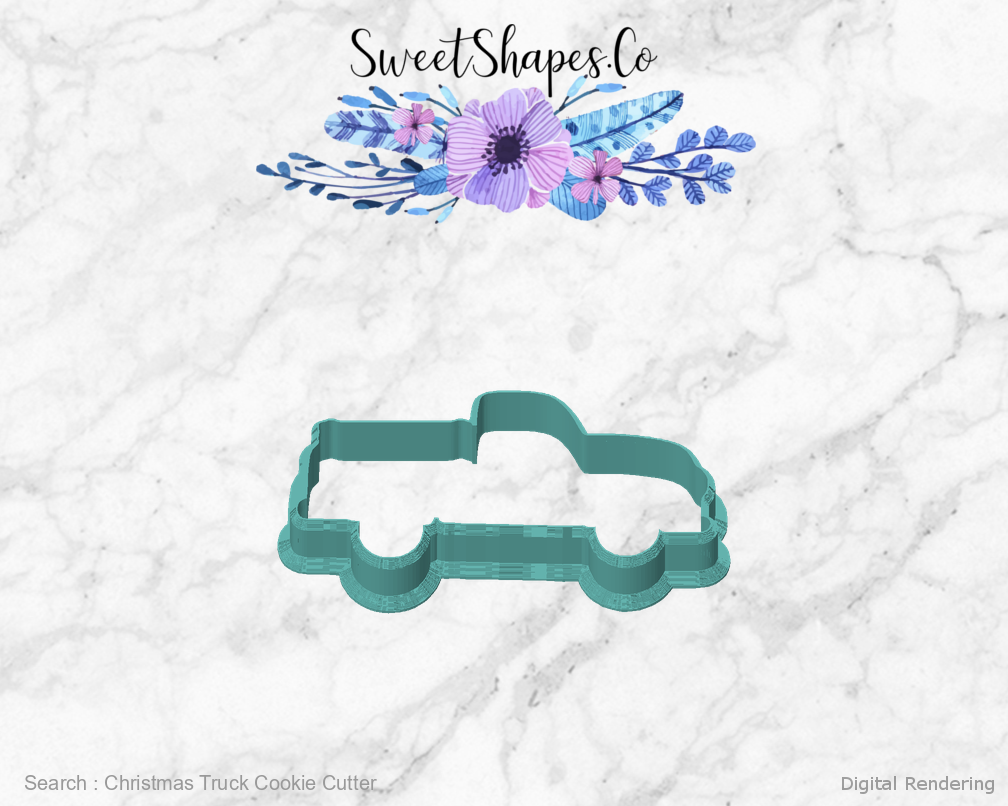 Christmas Truck Cookie Cutter — front view
