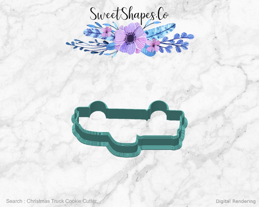 Christmas Truck Cookie Cutter — back view