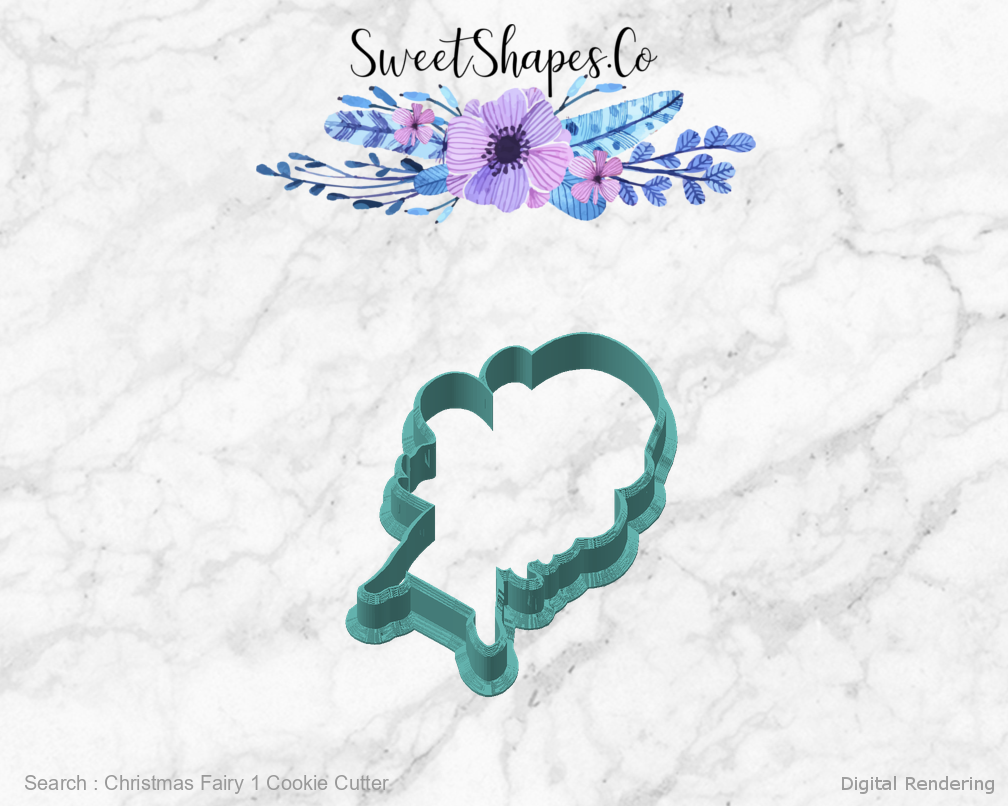 Christmas Fairy 1 Cookie Cutter — angled front view