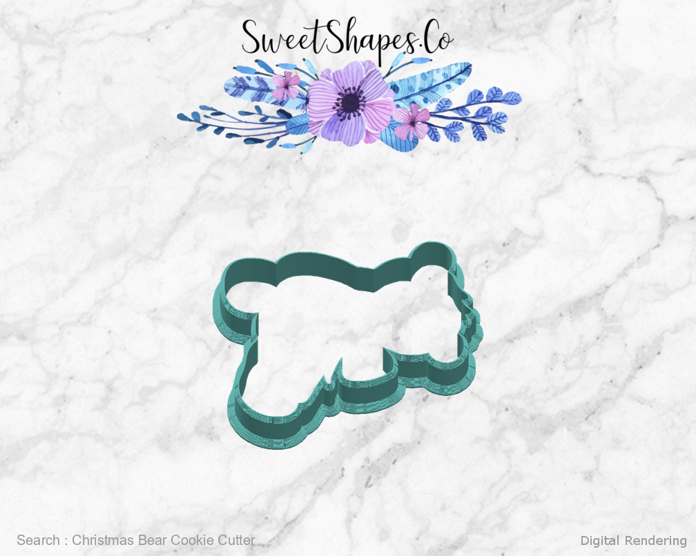 Christmas Bear Cookie Cutter — right view