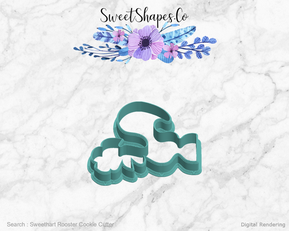 Sweethart Rooster Cookie Cutter — left view