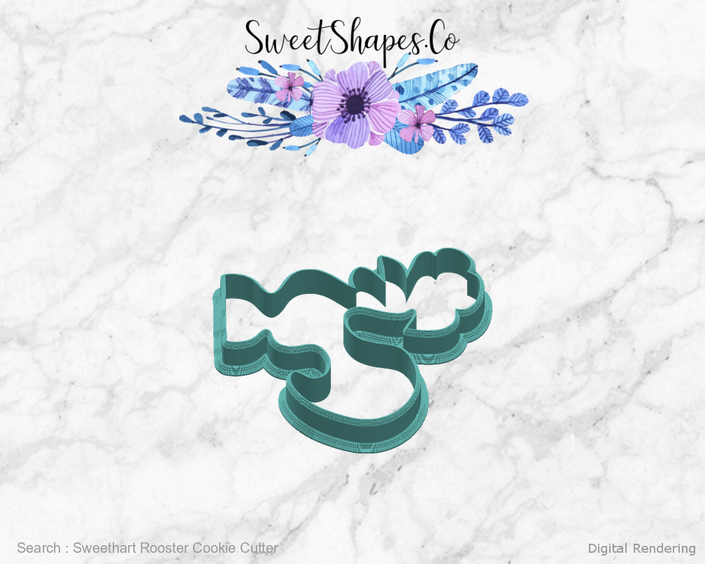 Sweethart Rooster Cookie Cutter — right view