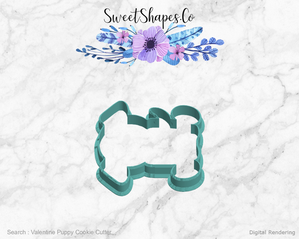 Valentine Puppy Cookie Cutter — left view