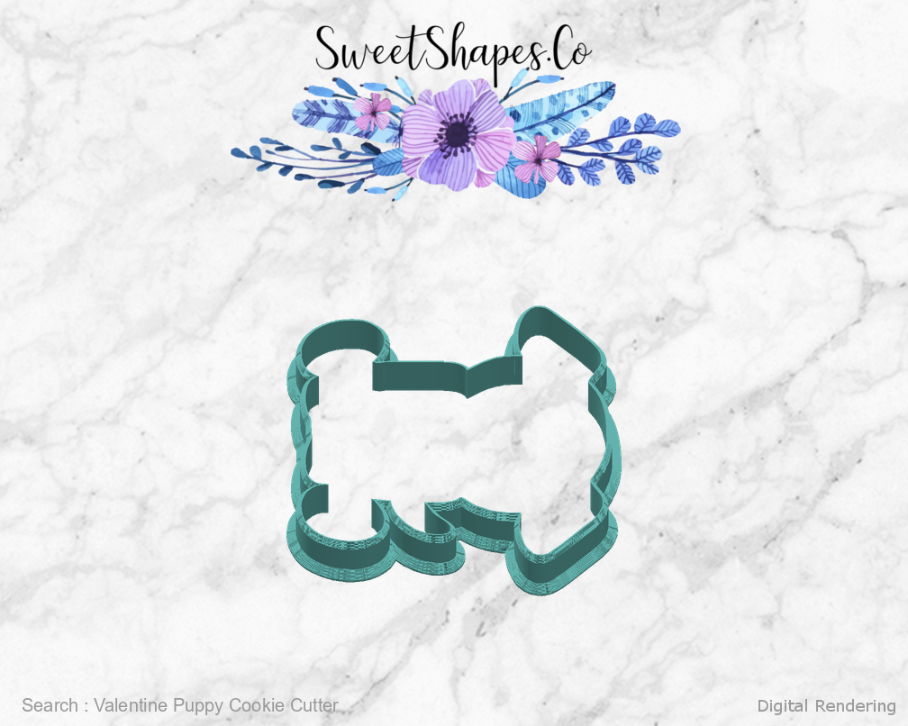 Valentine Puppy Cookie Cutter — right view