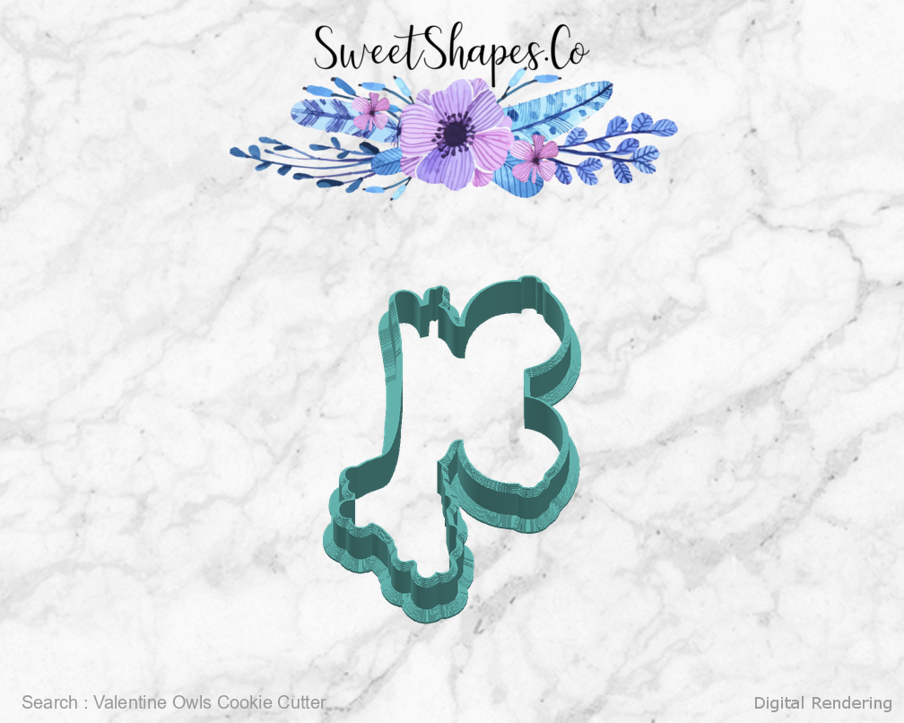 Valentine Owls Cookie Cutter — right view