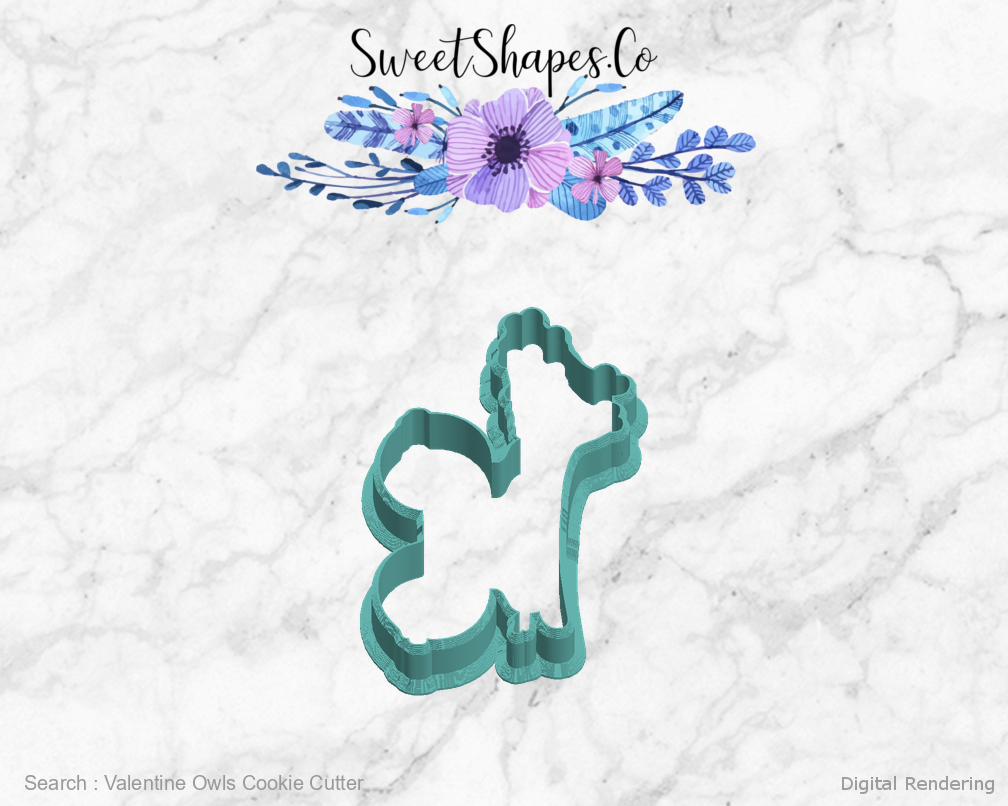 Valentine Owls Cookie Cutter — left view