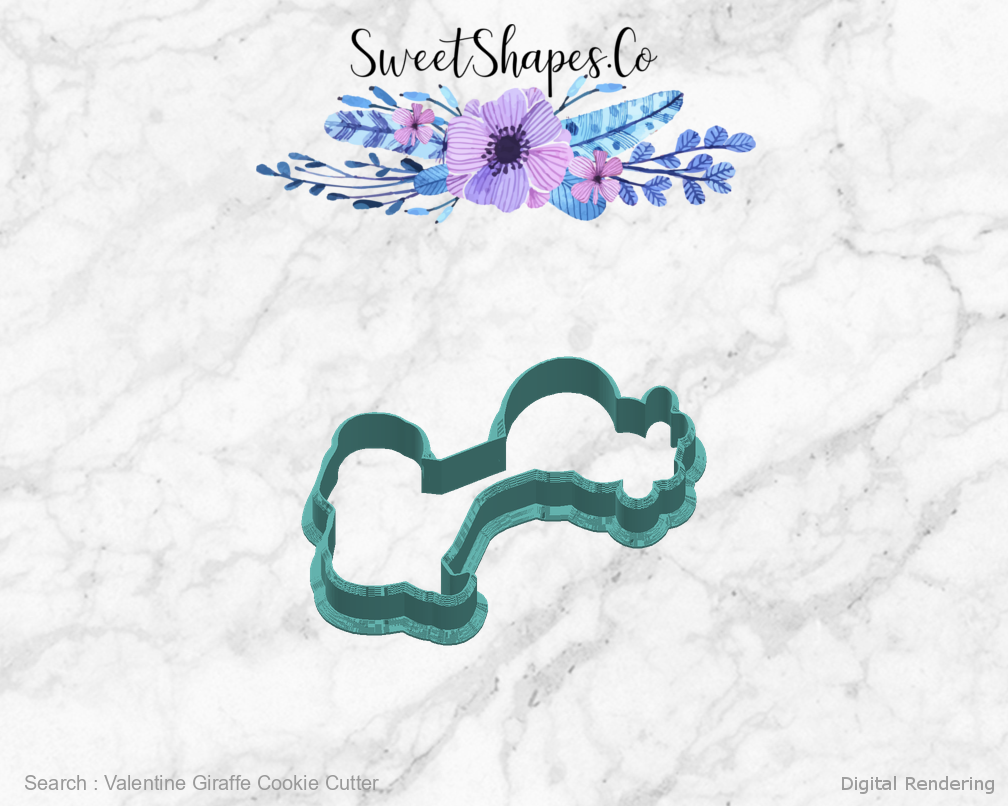 Valentine Giraffe Cookie Cutter — right view