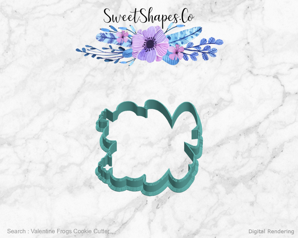 Valentine Frogs Cookie Cutter — left view