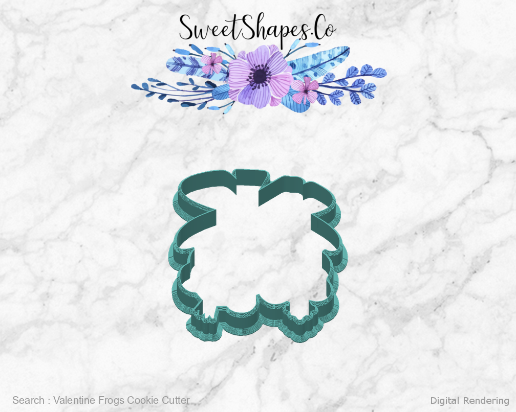 Valentine Frogs Cookie Cutter — back view