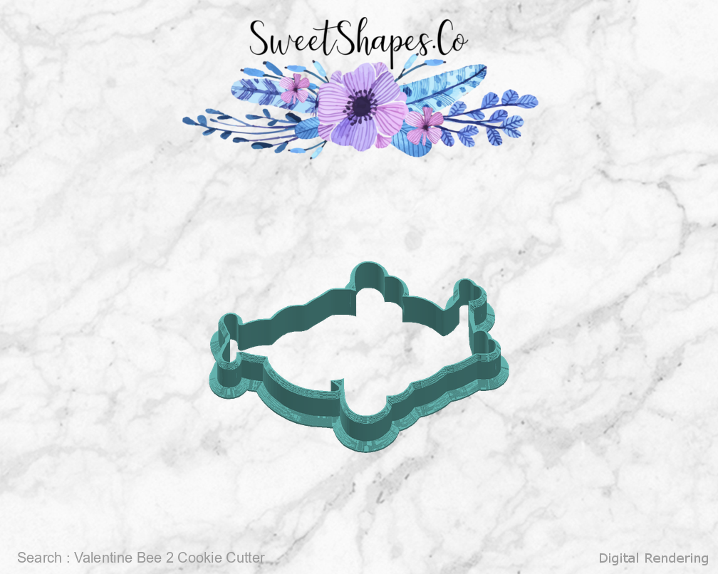Valentine Bee 2 Cookie Cutter — right view