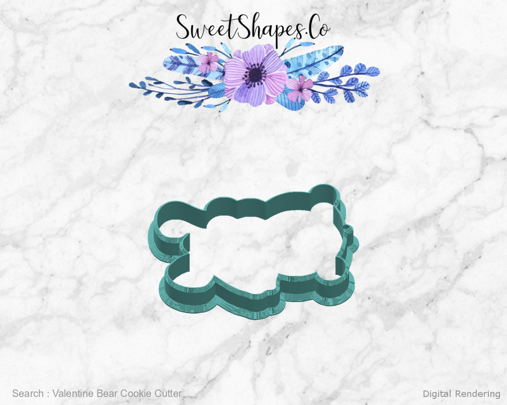 Valentine Bear Cookie Cutter — right view