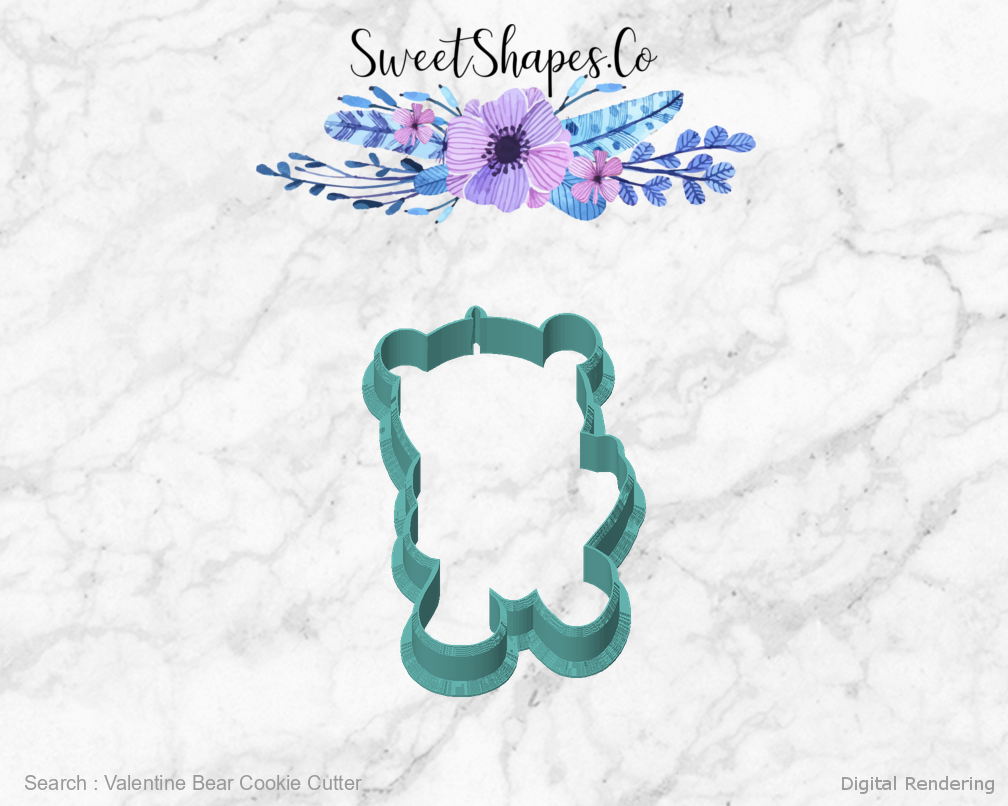 Valentine Bear Cookie Cutter — front view