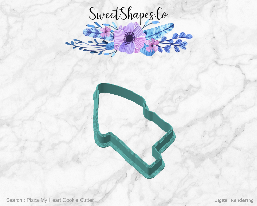 Pizza My Heart Cookie Cutter — angled front view