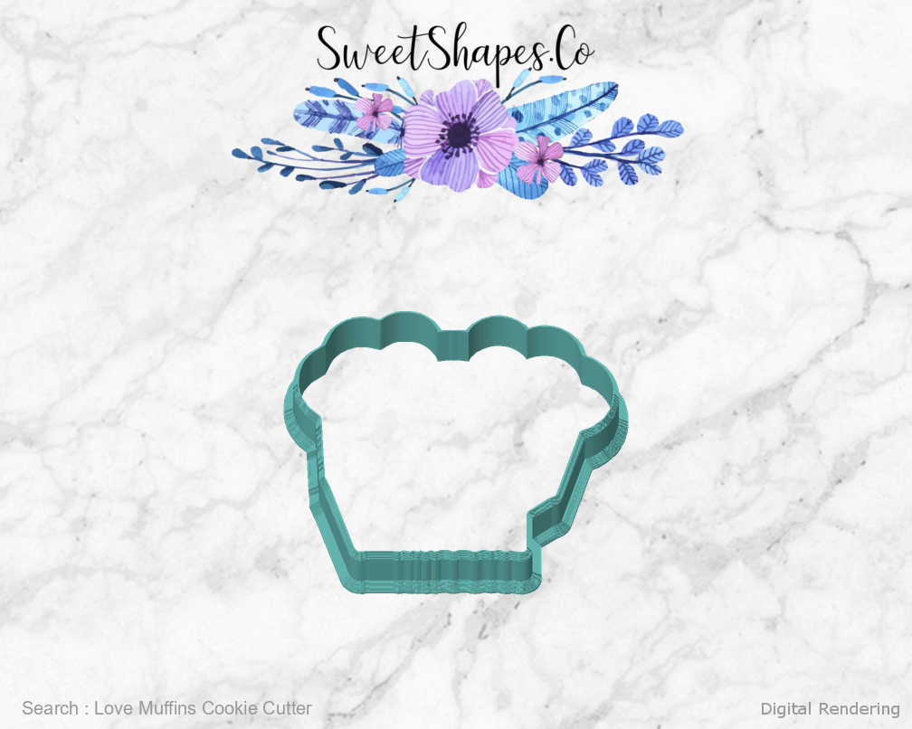 Love Muffins Cookie Cutter — front view