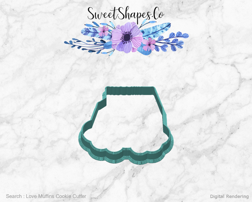 Love Muffins Cookie Cutter — back view