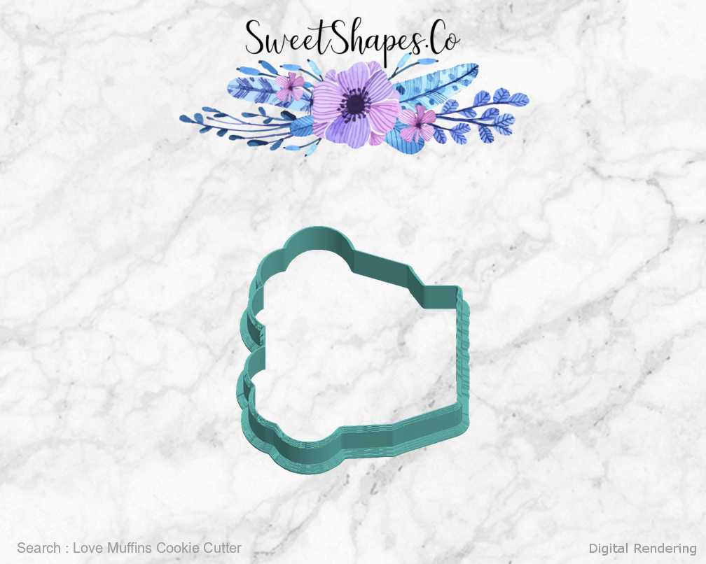 Love Muffins Cookie Cutter — left view