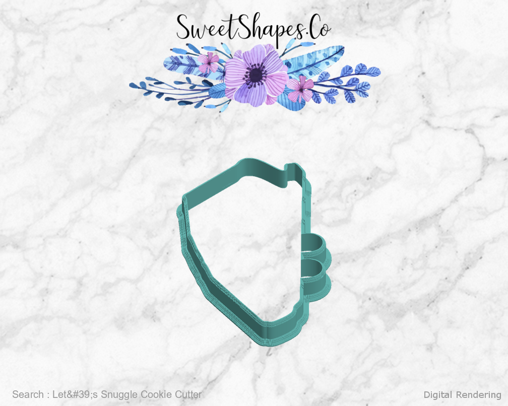 Let's Snuggle Cookie Cutter — left view