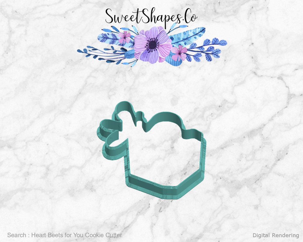 Heart Beets for You Cookie Cutter — left view