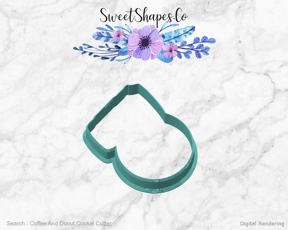 Coffee And Donut Cookie Cutter — angled front view