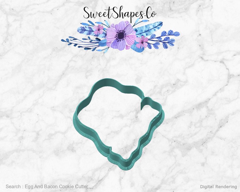 Egg And Bacon Cookie Cutter — angled front view