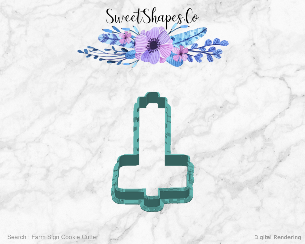 Farm Sign Cookie Cutter — back view