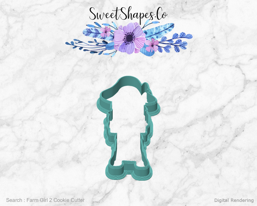 Farm Girl 2 Cookie Cutter — front view
