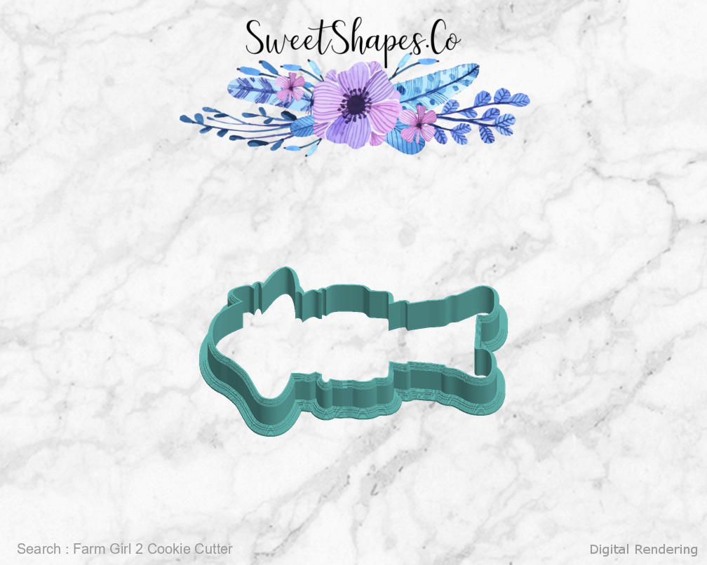 Farm Girl 2 Cookie Cutter — left view