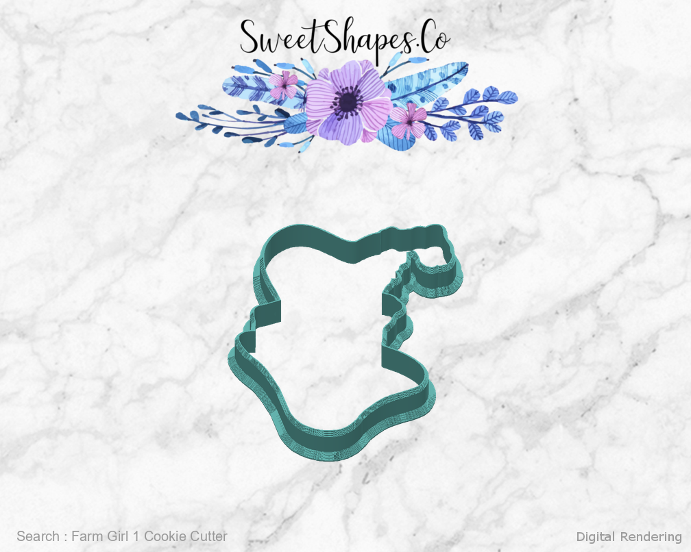 Farm Girl 1 Cookie Cutter — back view