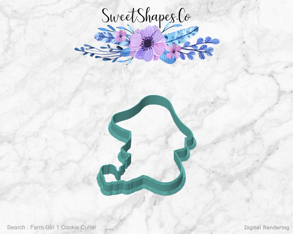 Farm Girl 1 Cookie Cutter — front view