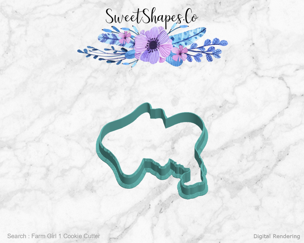 Farm Girl 1 Cookie Cutter — left view