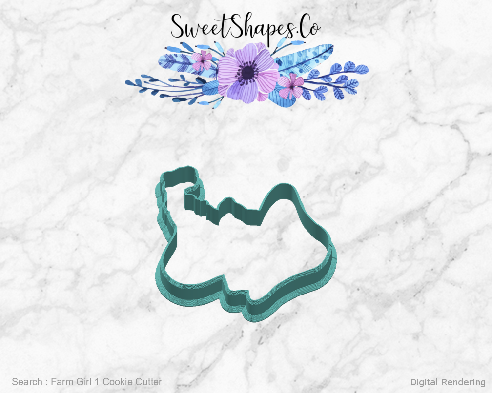 Farm Girl 1 Cookie Cutter — right view