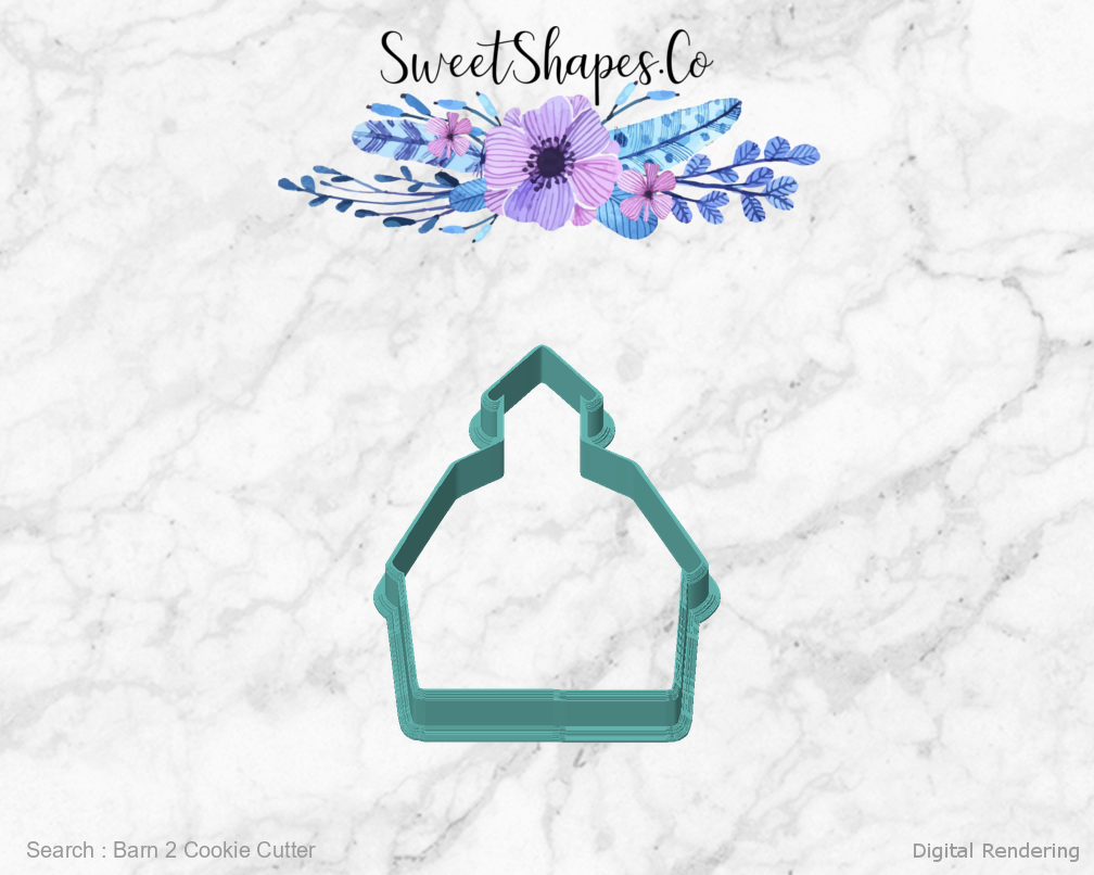 Barn 2 Cookie Cutter — front view