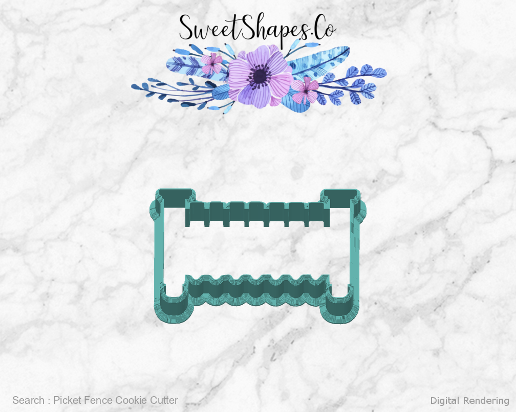 Picket Fence Cookie Cutter — back view
