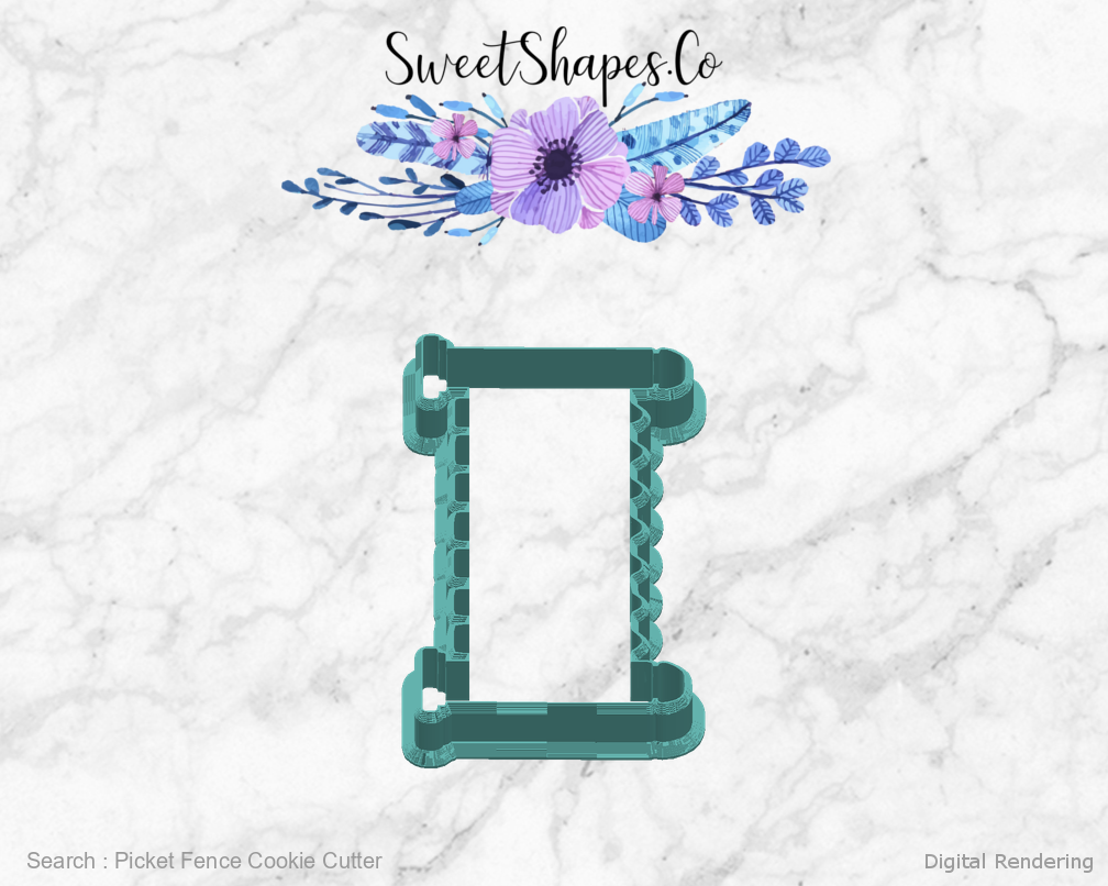 Picket Fence Cookie Cutter — right view
