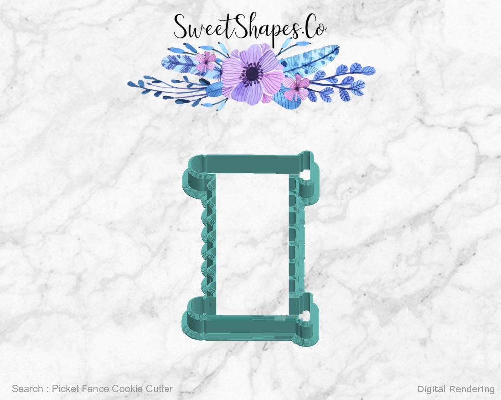 Picket Fence Cookie Cutter — left view