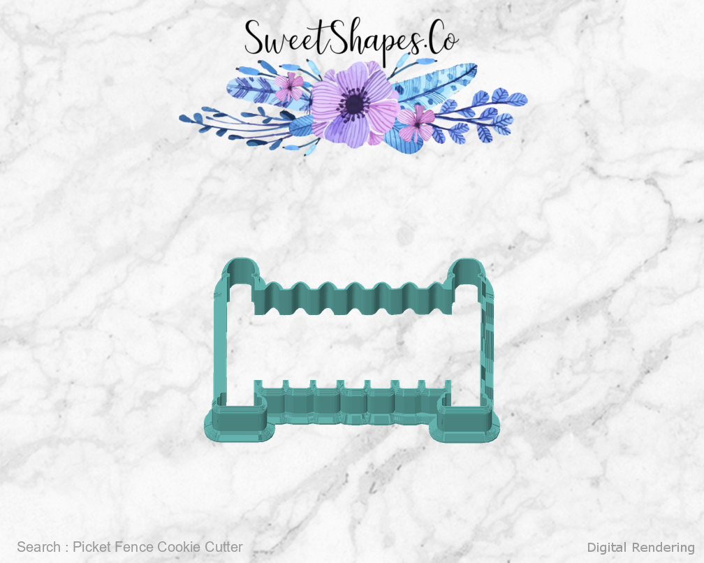Picket Fence Cookie Cutter — front view