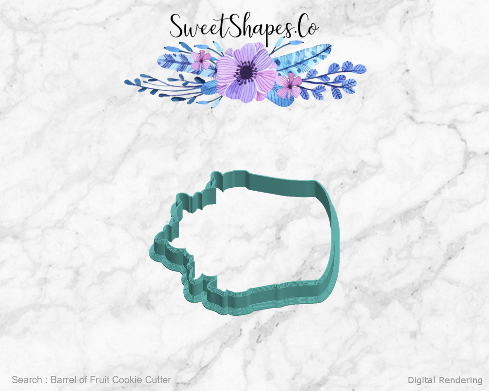 Barrel of Fruit Cookie Cutter — left view