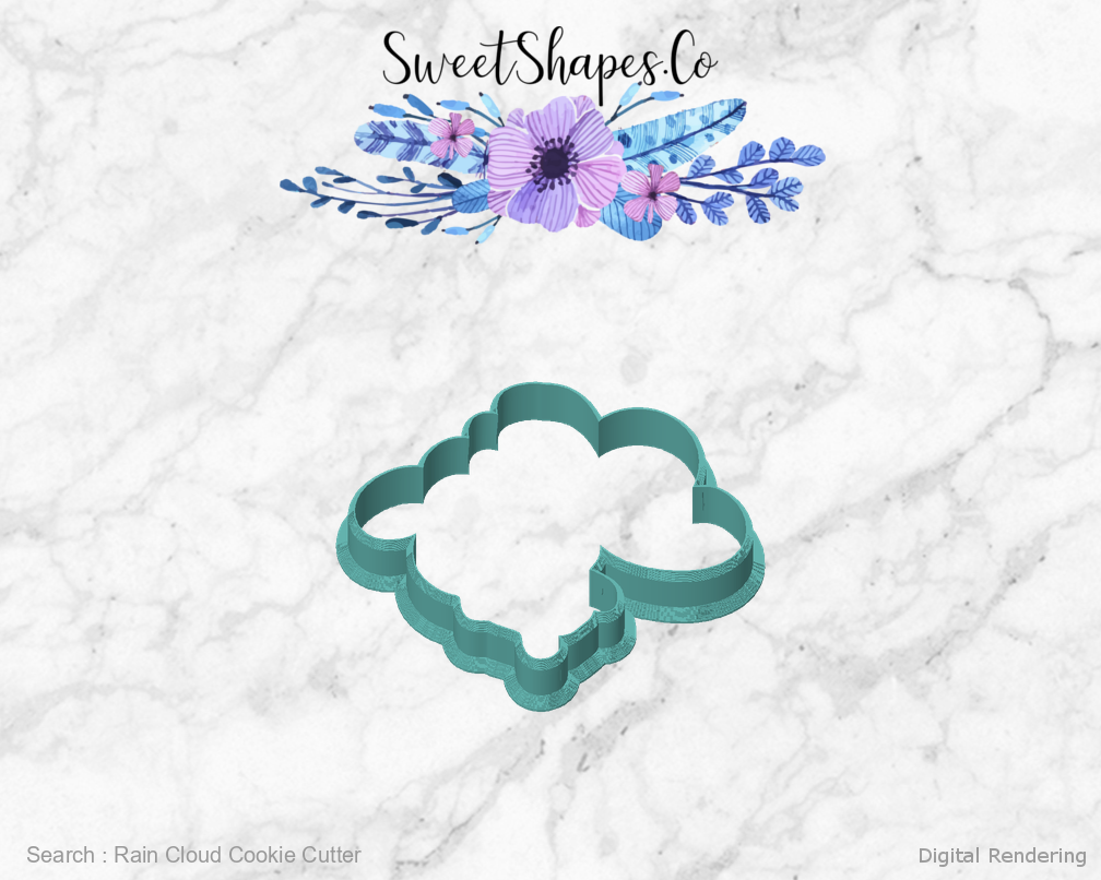 Rain Cloud Cookie Cutter — front view