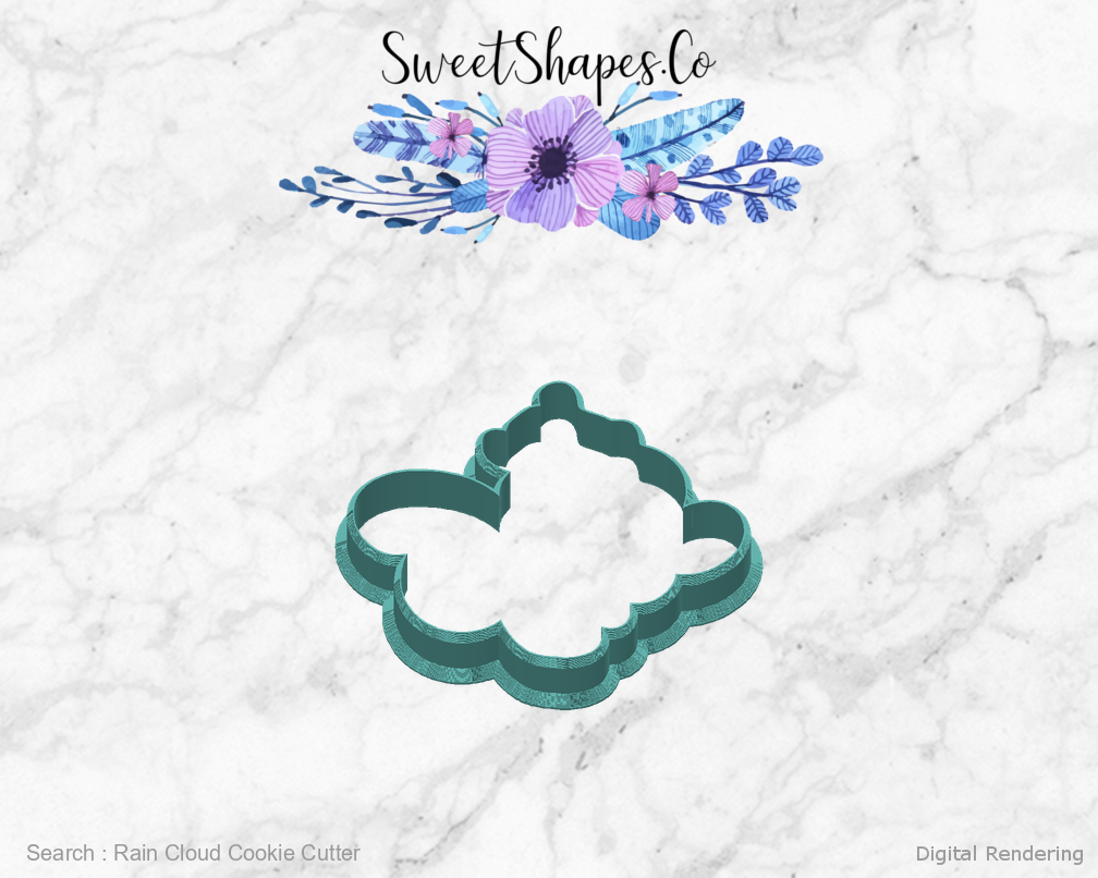 Rain Cloud Cookie Cutter — back view