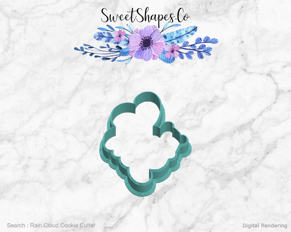 Rain Cloud Cookie Cutter — left view