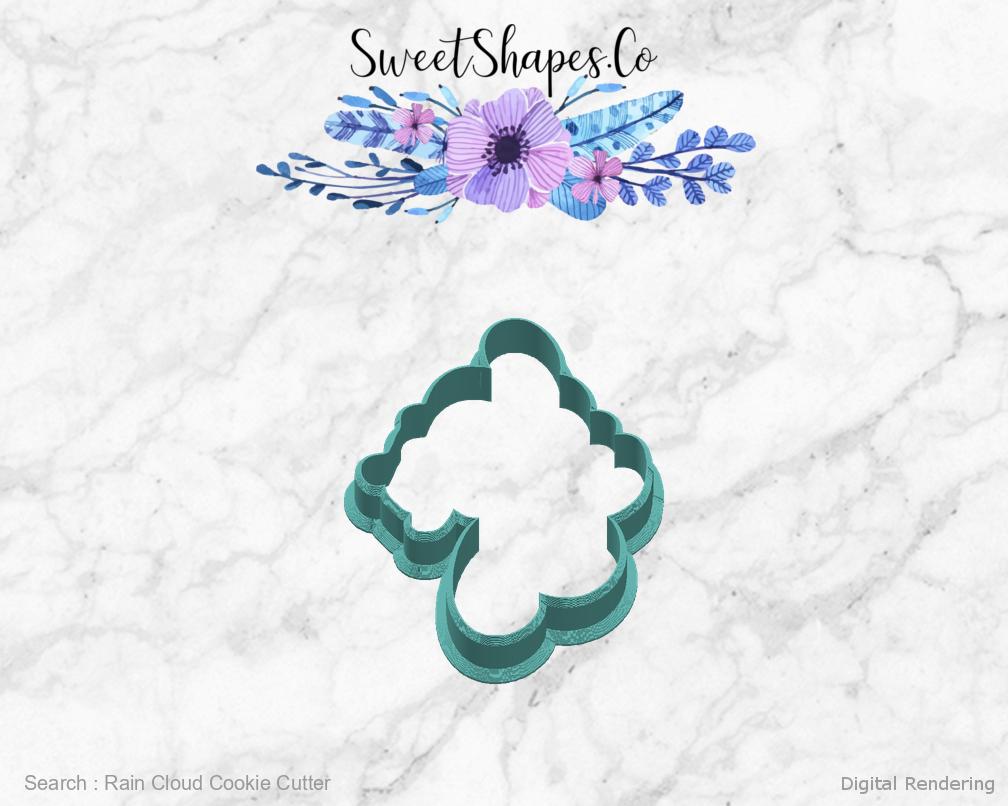 Rain Cloud Cookie Cutter — right view