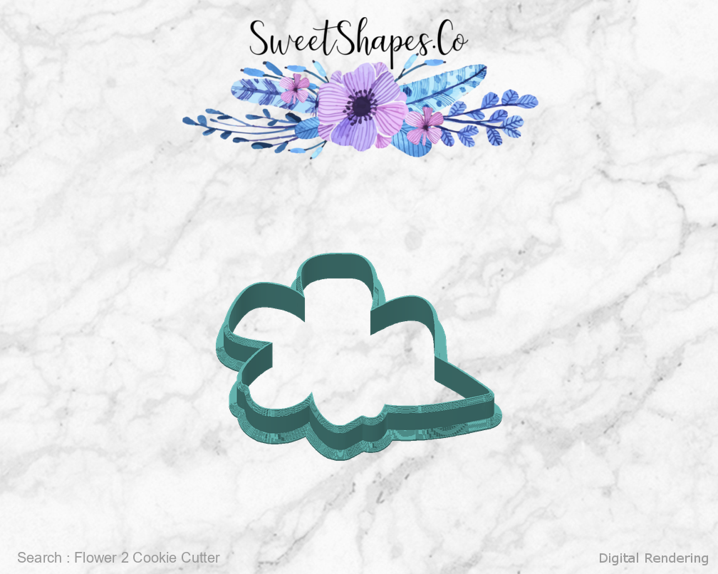 Flower 2 Cookie Cutter — back view