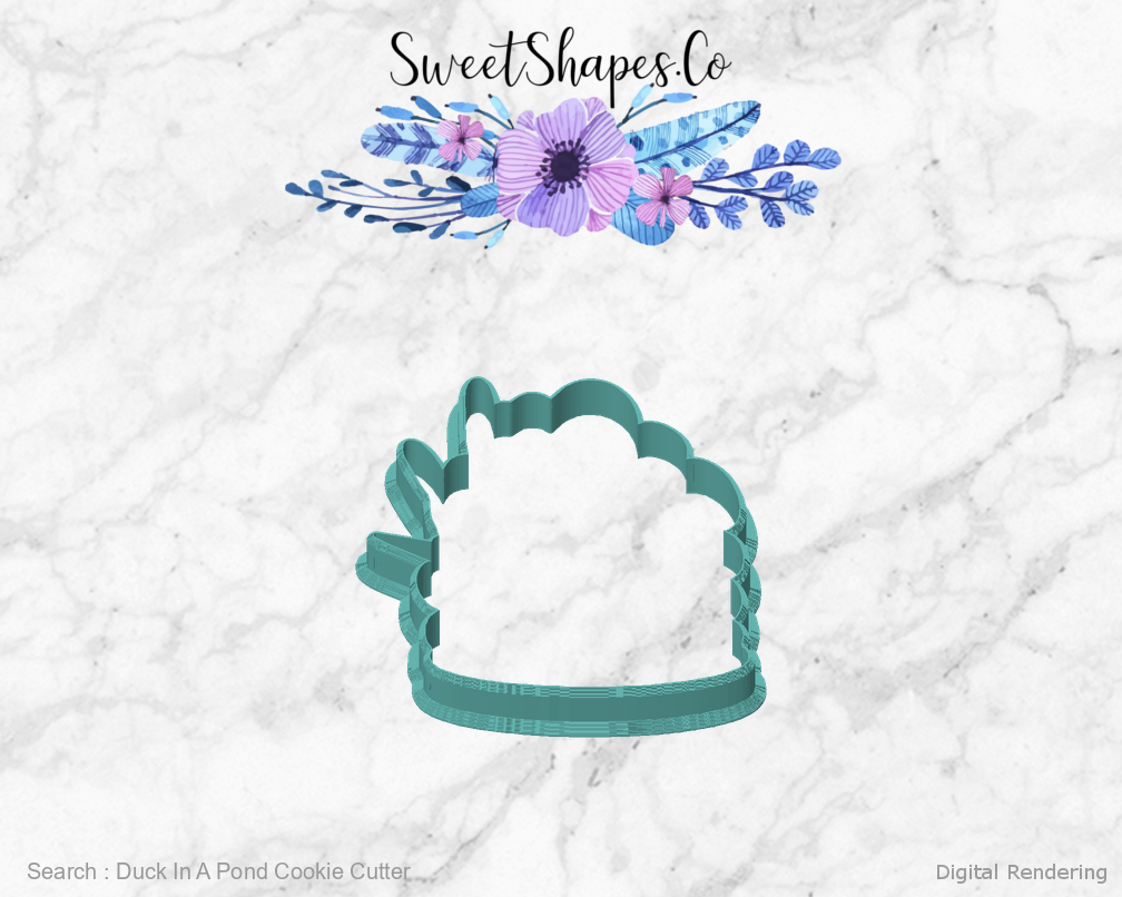 Duck In A Pond Cookie Cutter — front view