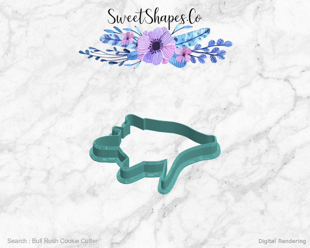 Bull Rush Cookie Cutter — left view