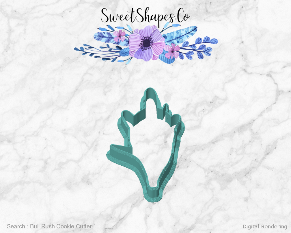 Bull Rush Cookie Cutter — front view