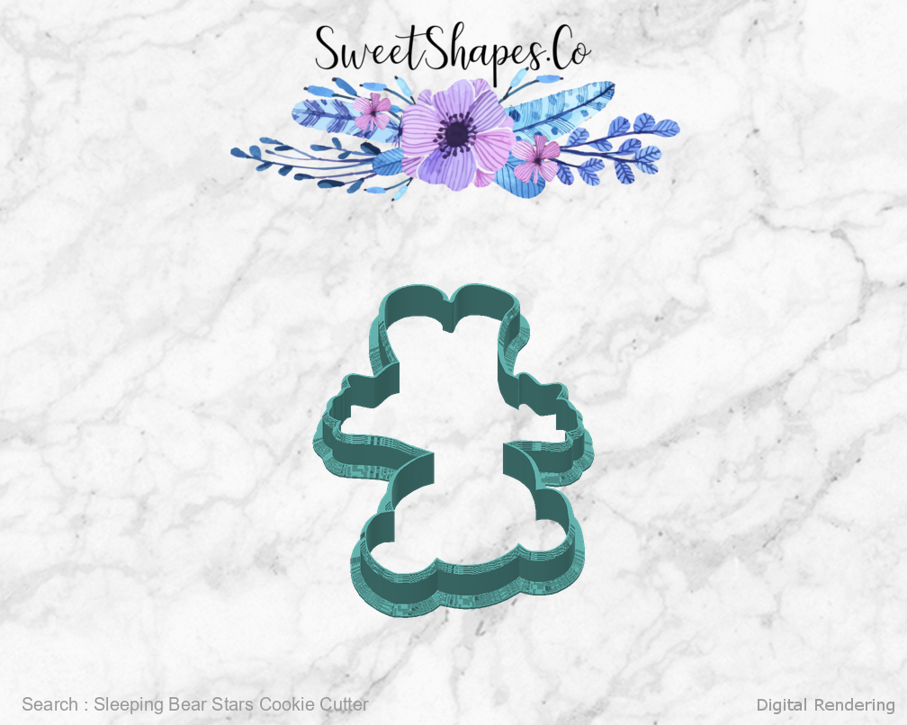 Sleeping Bear Stars Cookie Cutter — back view
