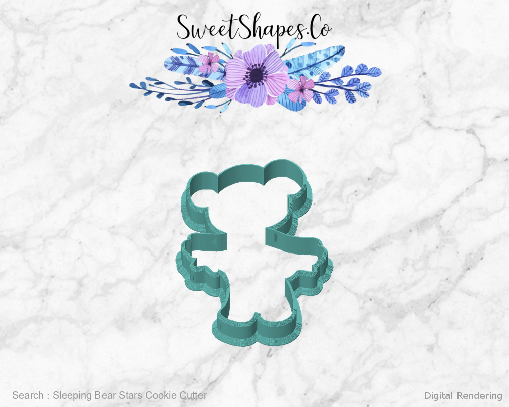 Sleeping Bear Stars Cookie Cutter — front view