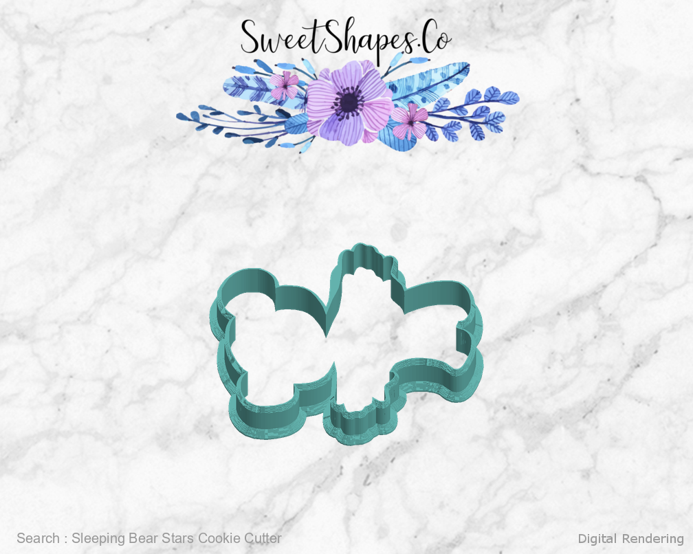 Sleeping Bear Stars Cookie Cutter — left view