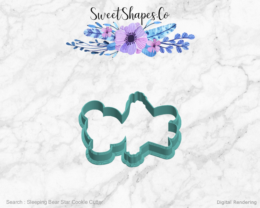 Sleeping Bear Star Cookie Cutter — left view