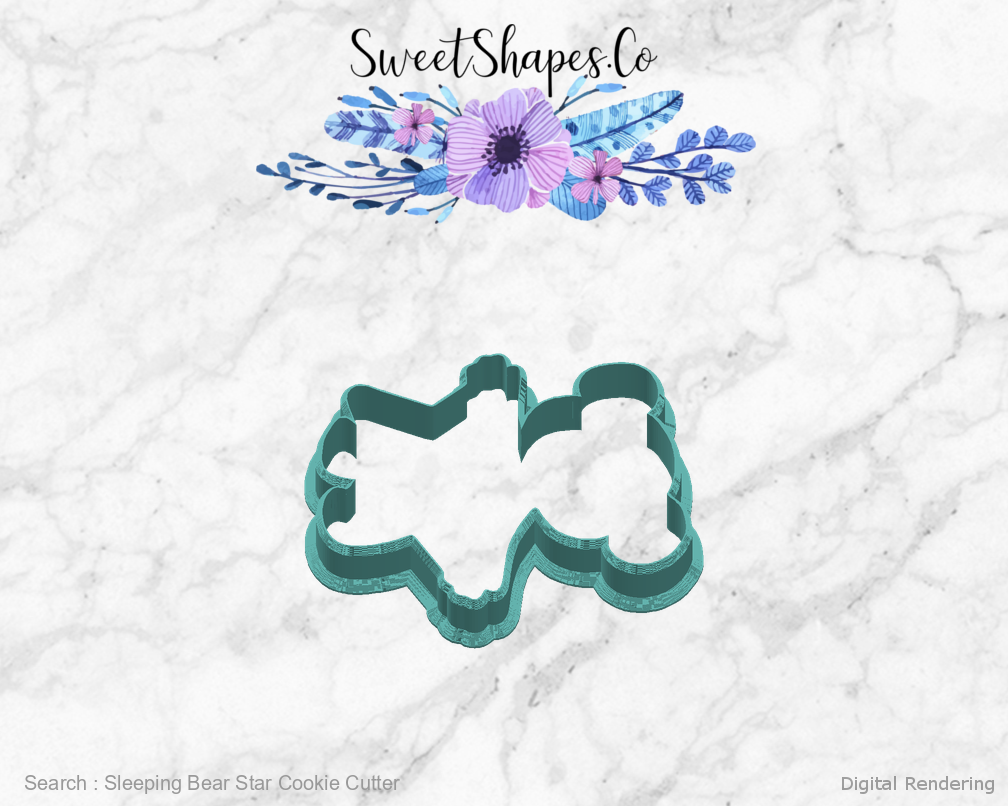 Sleeping Bear Star Cookie Cutter — right view